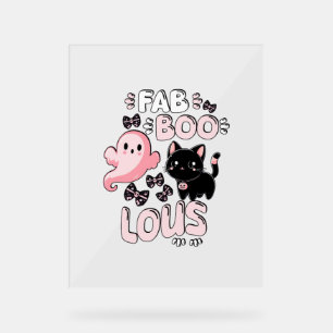 Drôle Halloween rose Fantôme Spooktacular Chat Fab
