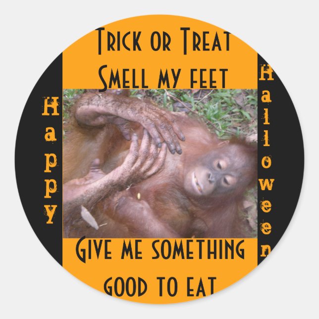 Drôle Halloween Trick ou Treat stickers (Devant)