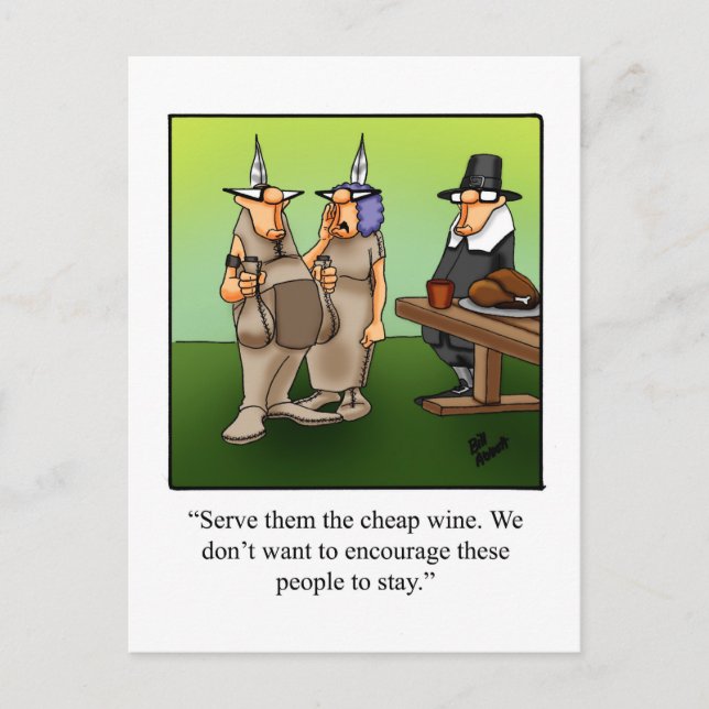 Drôle Humour vin pas cher Thanksgiving Carte posta (Devant)