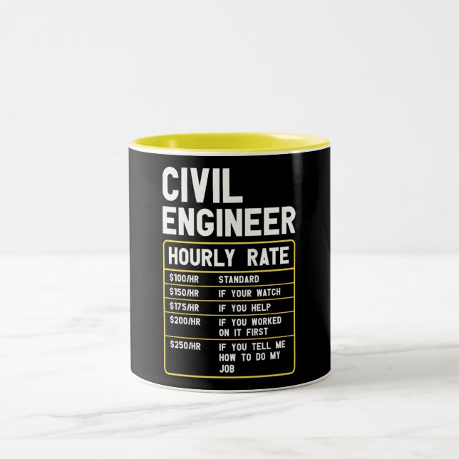 Drôle Ingénieur Civil Mug à deux tons (Centre)