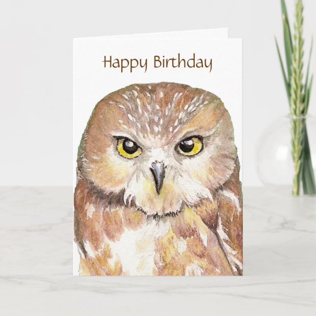 Drôle Insult Owl Carte Anniversaire (Devant)