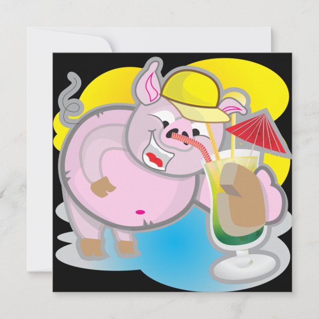 Drôle invitation de la fête du porc (Devant)