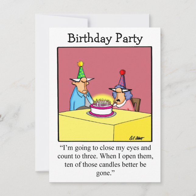 Drôle Invitations De Fête D'Anniversaire Pour Elle (Devant)