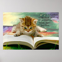Drôle Jane Austen Citation et Poster Kitten