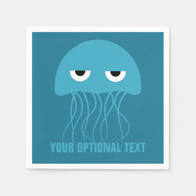 Drôle Jellyfish serviettes en papier personnalisée (Devant)