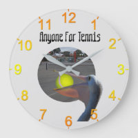 Drôle joueur de tennis Pelican, horloge murale