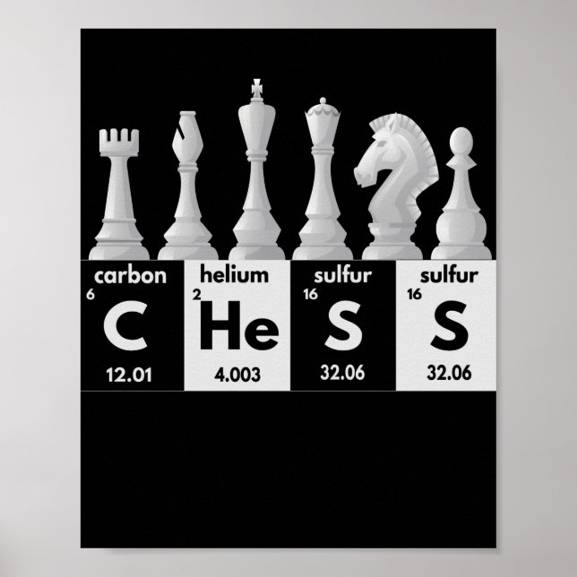 Drôle Joueur d'échecs Jeu Tableau Périodique Cadea (Devant)