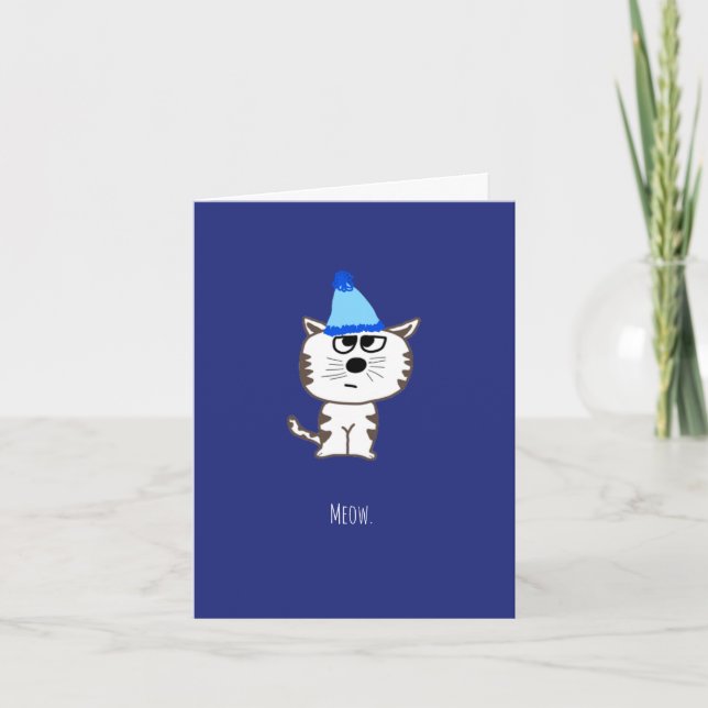 Drôle joyeux carte d'anniversaire de chaton chaton (Devant)