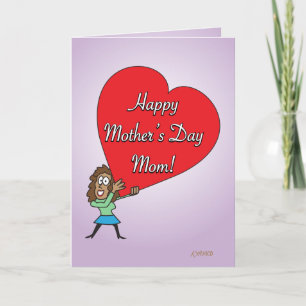 Drôle Joyeux Carte de Fête des Mères de Fille 1