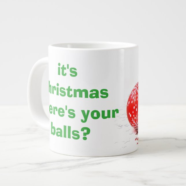 Drôle Jumbo Mug de Noël - Cadeaux - Café (Devant gauche)