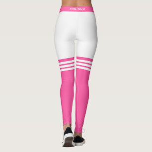 Drôle Leggings blancs Faux rose sur les chaussette