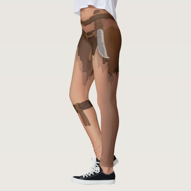 Drôle Leggings Caveman Halloween Costume Pantalons (Gauche)