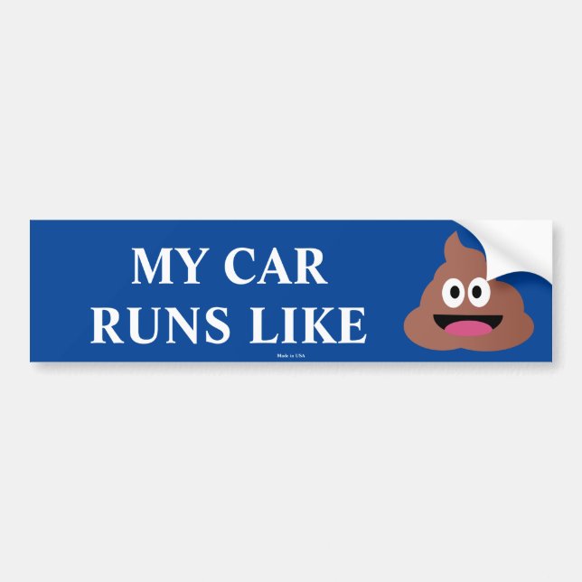 Drôle Ma Voiture Fonctionne Comme Un Sticker De Bu (Devant)