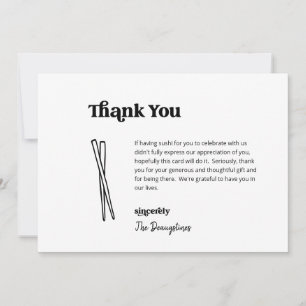 Drôle Mariage Sushi gratuit Carte de remerciements