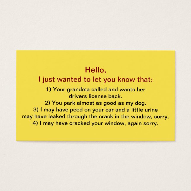 Drôle Mauvais Chauffeur Parking #3 (Devant)