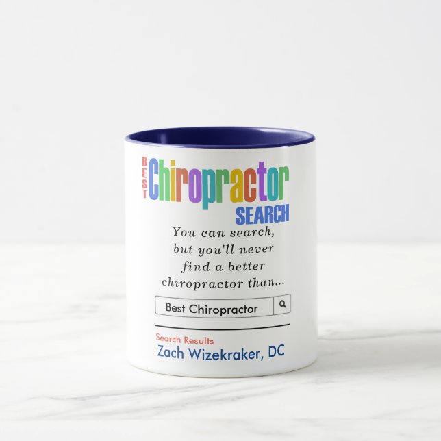 Drôle Meilleur chiropraticien Mug (Centre)