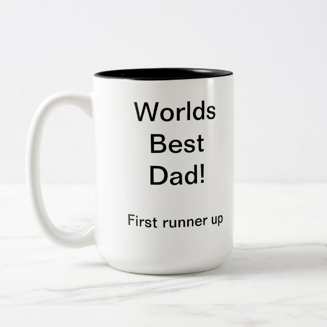 Drôle 'Meilleur Papa du Monde' Mug | Noir 2 tons e (Gauche)