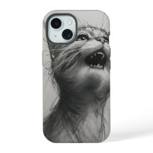 Drôle Mème de chat Yelling noir et blanc coque iph