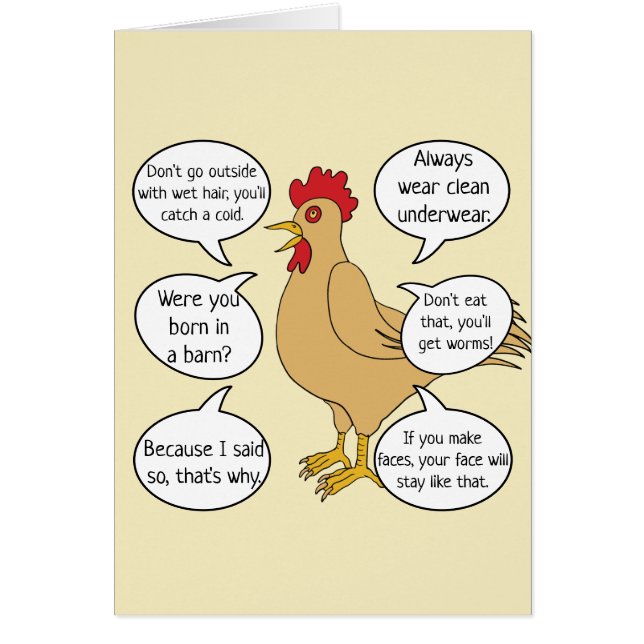 Drôle Mère Hen Conseils Fête des Mères (Devant)
