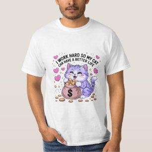 😺 drôle mignon Chat argent sac T-shirt 💰 Amour