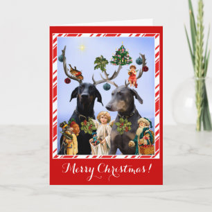 Drôle, mignon chien parodique carte de Noël
