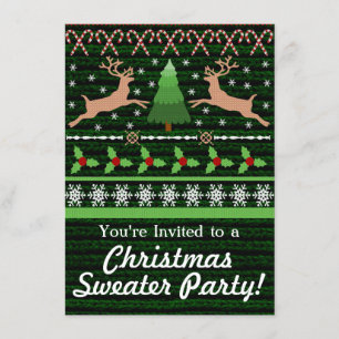 Drôle moche Noël Sweater Party Invitations