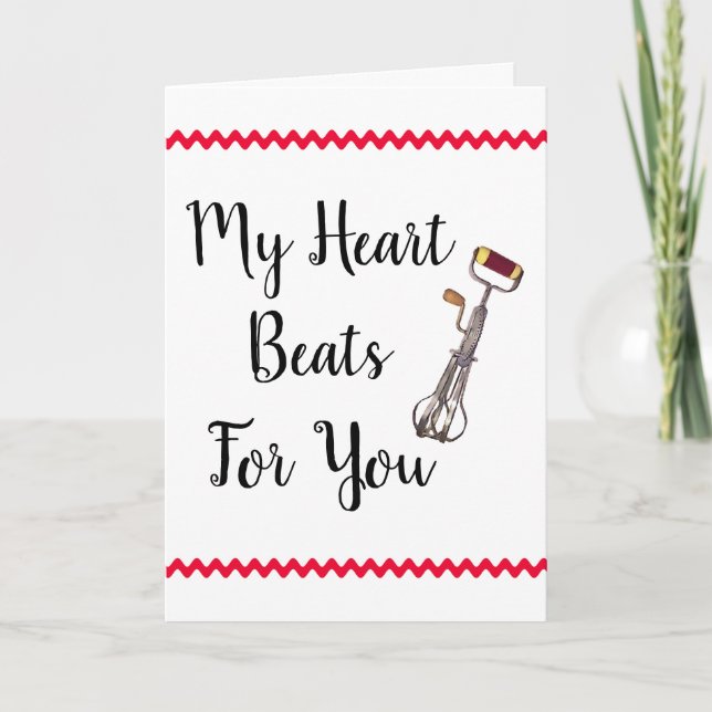 Drôle Mon Coeur bat pour vous Carte Saint Valentin (Devant)