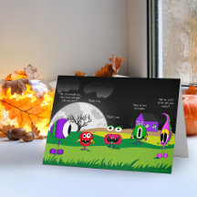 Drôle, Monstres, Carte Halloween