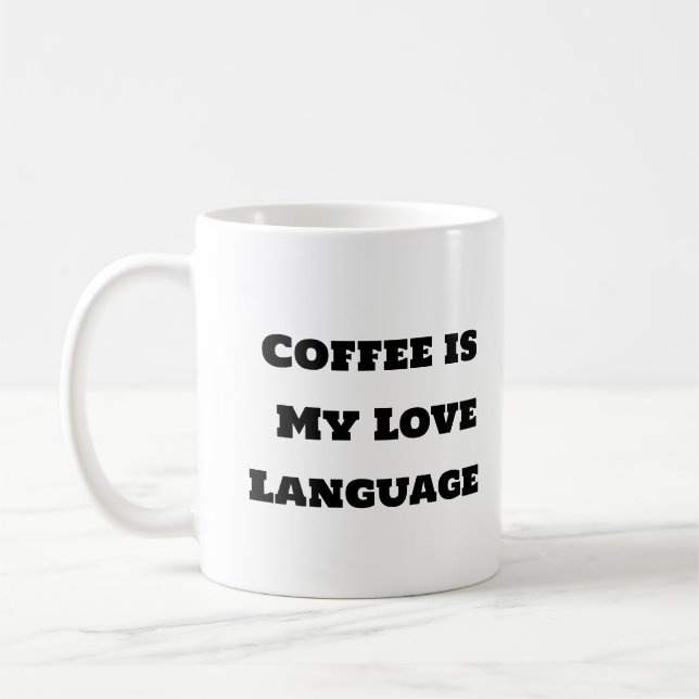 Drôle Mug café - Coffee Log Langue (Gauche)