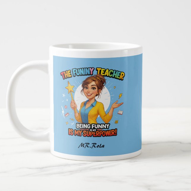 Drôle Mug de l'enseignant - Nom personnalisé (Gauche)