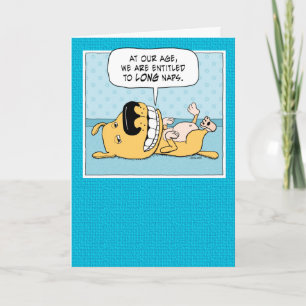 Drôle Napping Chien Carte Anniversaire