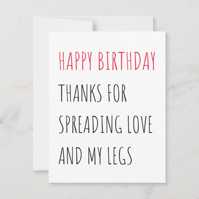 Drôle Naughty Bonne Carte d'Anniversaire pour lui (Devant)