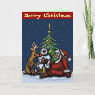 Drôle Noël boisson fête dessin carte d'art