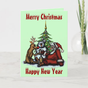 Drôle Noël boisson fête dessin carte d'art