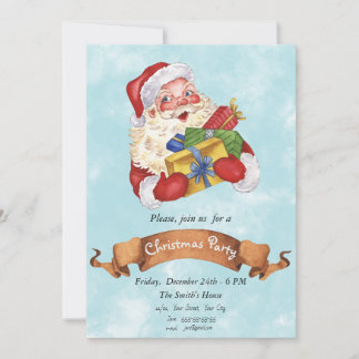 Drôle Noël Invitation avec le Père Noël