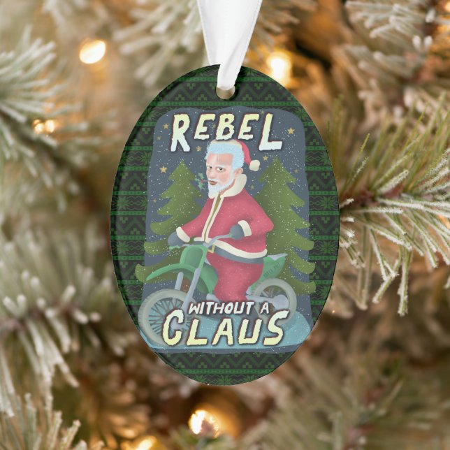 Drôle Noël le Humour de moto du Père Noël Rebel (Arbre)