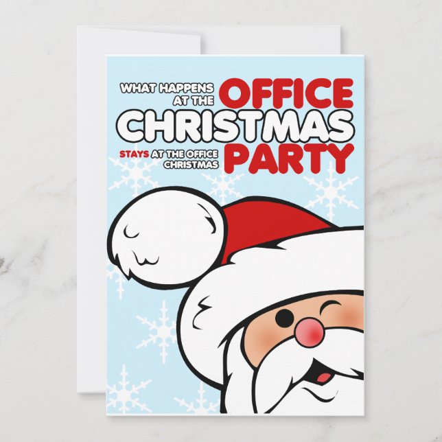 Drôle Noël Office Fête Invitations (Devant)