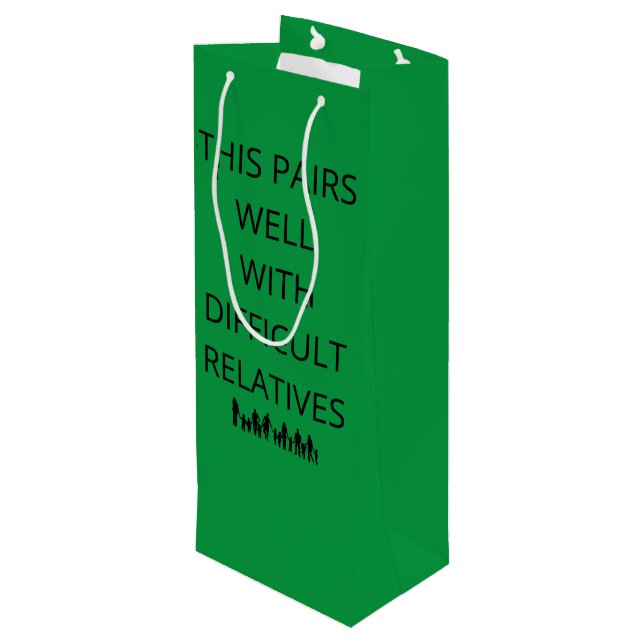 Drôle Noël Thanksgiving Vin Sac à vin Fourre-tout (Dos Angle)