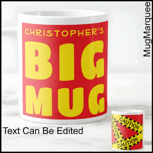 Drôle Nom personnalisé Big Mug Attention Bande 003