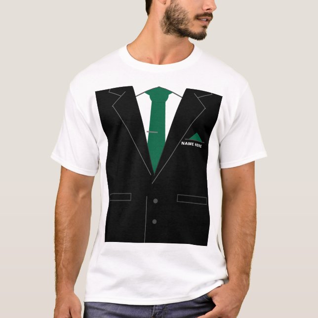 Drôle Nom personnalisé T-shirt noir costume et Cra (Devant)