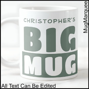 Drôle Nom personnalisé Texte Deux Tons Gros Mug 00
