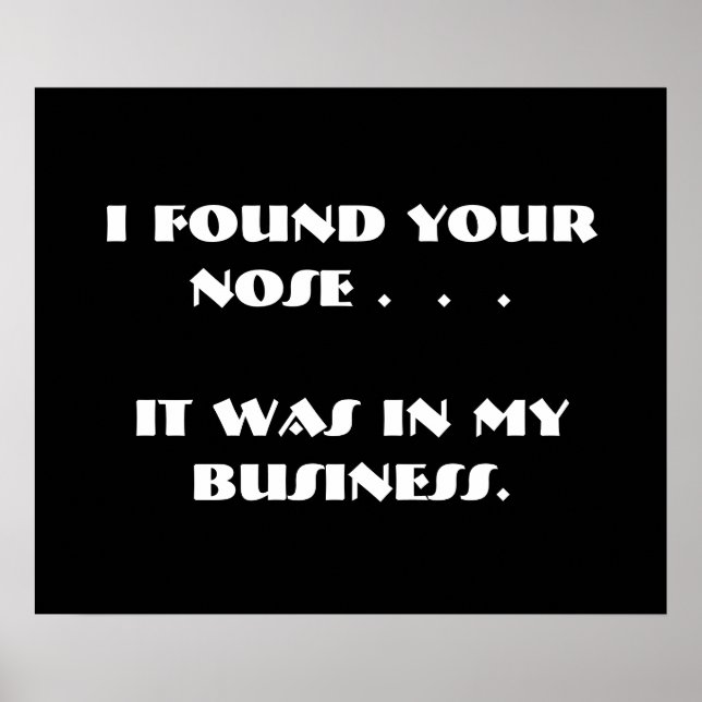 Drôle Nosy People Black White Poster (Devant)