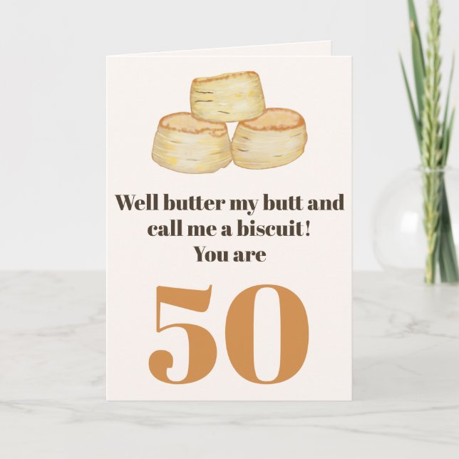 Drôle nourriture citation 50e anniversaire carte (Devant)