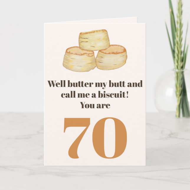 Drôle nourriture citation 70e anniversaire carte (Devant)