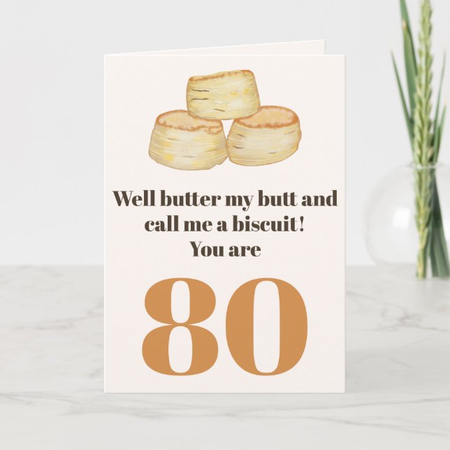 Drôle nourriture citation 80e anniversaire carte (Devant)