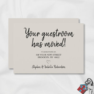 Drôle Nous avons Déplacé la Crème Noir Faire-part 