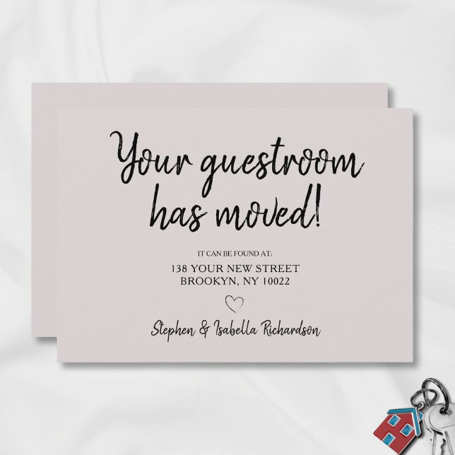 Drôle nous avons déplacé rose noir Faire-part de d (Créateur téléchargé)