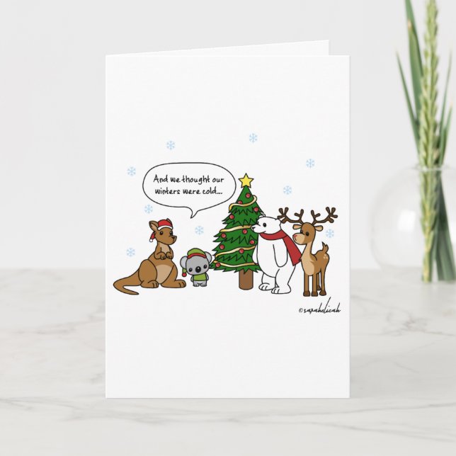 Drôle nous avons pensé la carte de Noël froide de  (Devant)