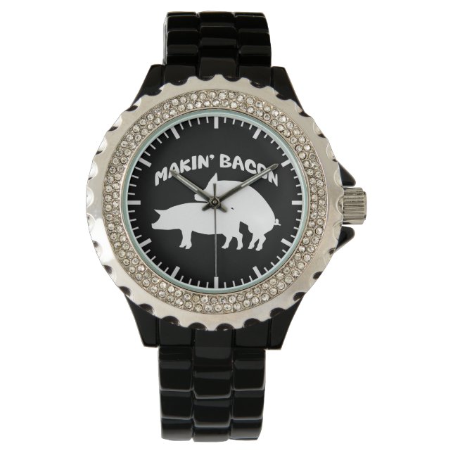 Drôle nouveauté bacon montre au poignet (devant)