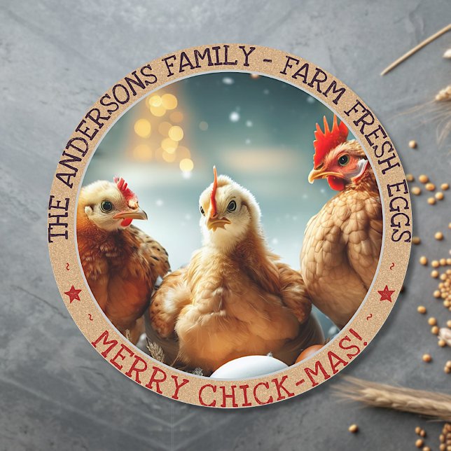 Drôle Oeuf de Noël Carton Étiquette mignons Fun Ch (Créateur téléchargé)